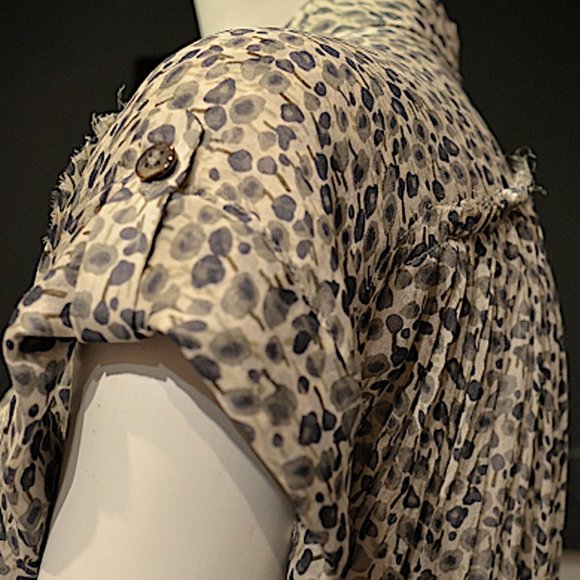 Vintage Miki Mialy Grey Ditsy Chiffon Tuni-Mini - Picture 6 of 10